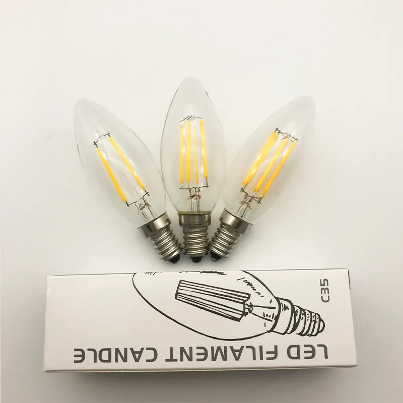 E12 E14 B22 E27 Filament LED-Kerzenglühbirne 2W 4W 6W dimmbare Glühbirnen Ersetzen von 60W Glühlampen LED SAA UL AC85-265V