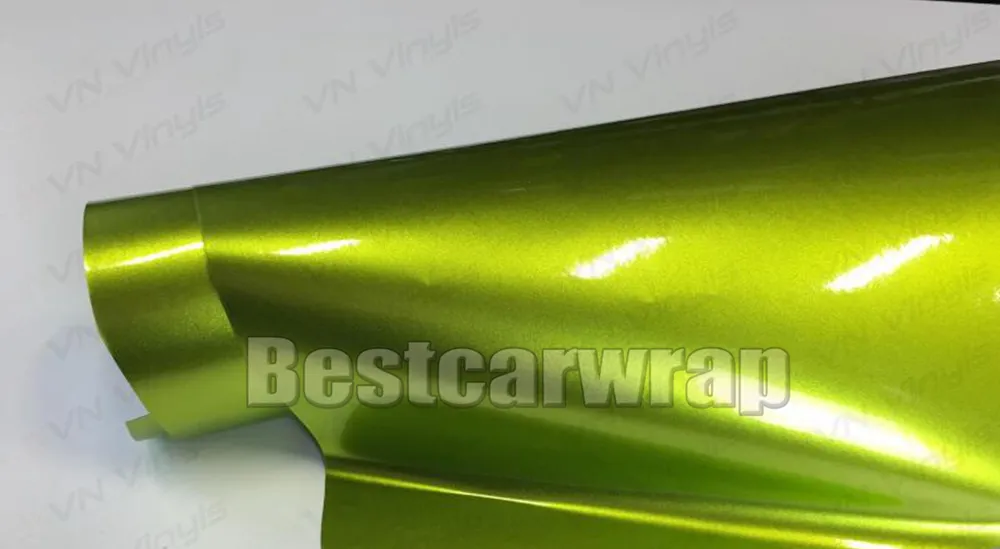 Metal Glossy Lime Green Vinyl Lime Green Vinyl Wrap Air Bubble Free, GlossY  Lemo Full Tuning Foil 1.52*20M Roll 4.98x66ft From Bestcarwrap, $201.38