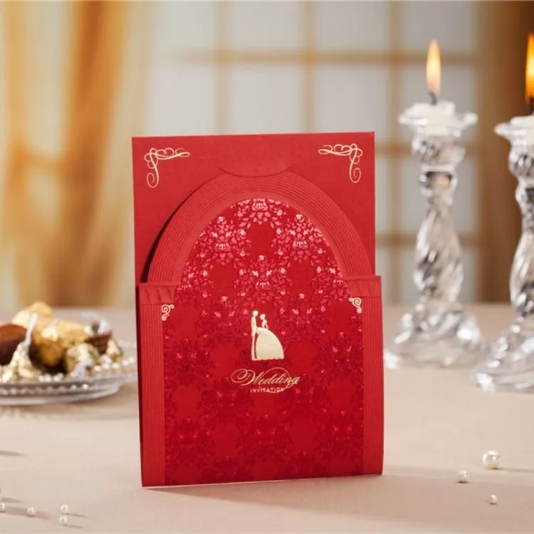 Creative Lessed Wedding Uitnodiging -kaarten wit en rood gepersonaliseerd feest afdrukbare uitnodigingskaart met envelope verzegelde kaart3158757