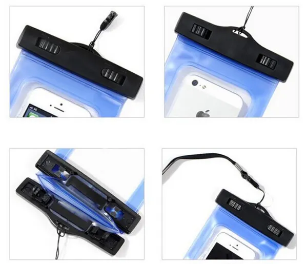 Universal Clear Waterproof Pouch Case Water Proof Bag Custodia subacquea adatta a tutti i telefoni cellulari Iphone Samsung