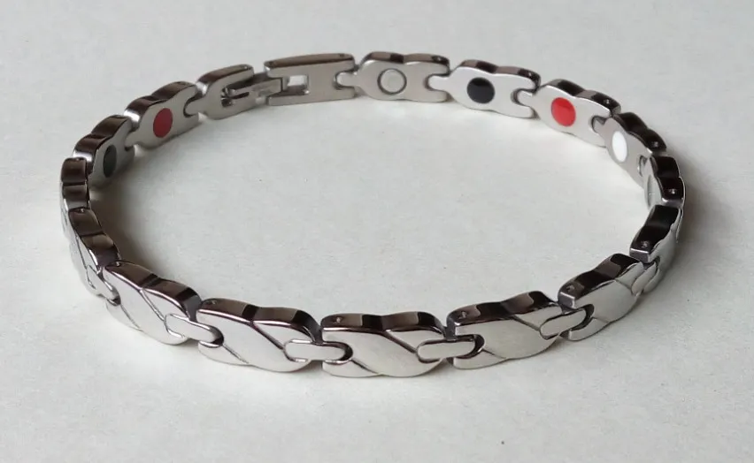 316L Rostfritt stål Herrguld Silver Balance Health Chain Armband med magnetmagnetiska germanium Energimänkarmband Benifits smycken