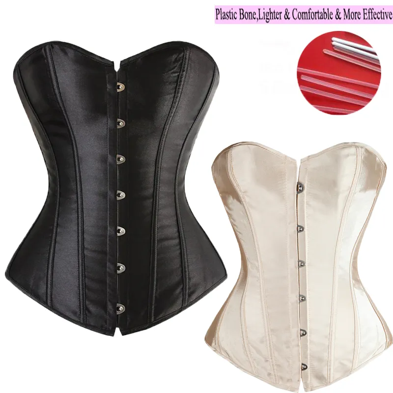 Good Quality 6 Colors Lady Sexy Lace up Boned Overbust Waist Training Corset Bustier Top Waist Trainer Cincher Body Shaper S-6XL
