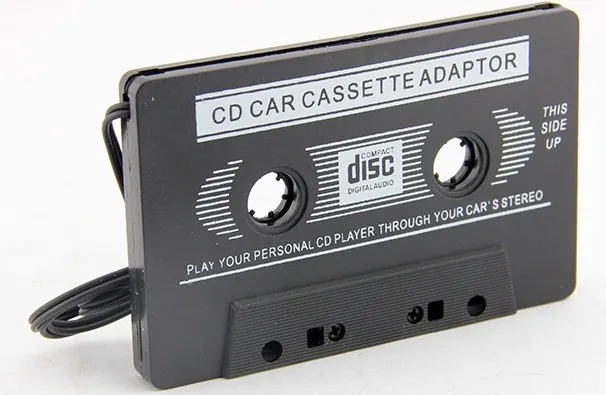 Groothandel 50 stks / partij 3.5mm Universele Auto Audio Cassette Adapter Audio Stereo Cassette Tape Adapter voor MP3-speler Telefoon Zwart