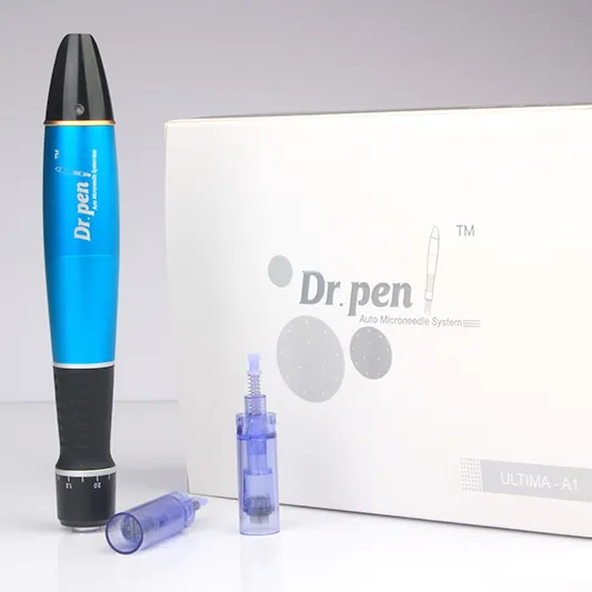 Derma Pen 고품질 새로운 Dr.Pen Ultima A1 자동 전기 마이크로 바늘 펜 50pcs 바늘 카트리지와 배터리 충전식 dermapen