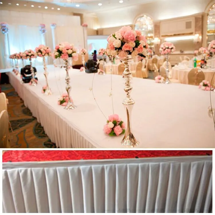 Moda colorida gelo seda saias de mesa pano corredor corredores de mesa decoração banco de casamento capas de mesa el evento longo corredor deco2895244