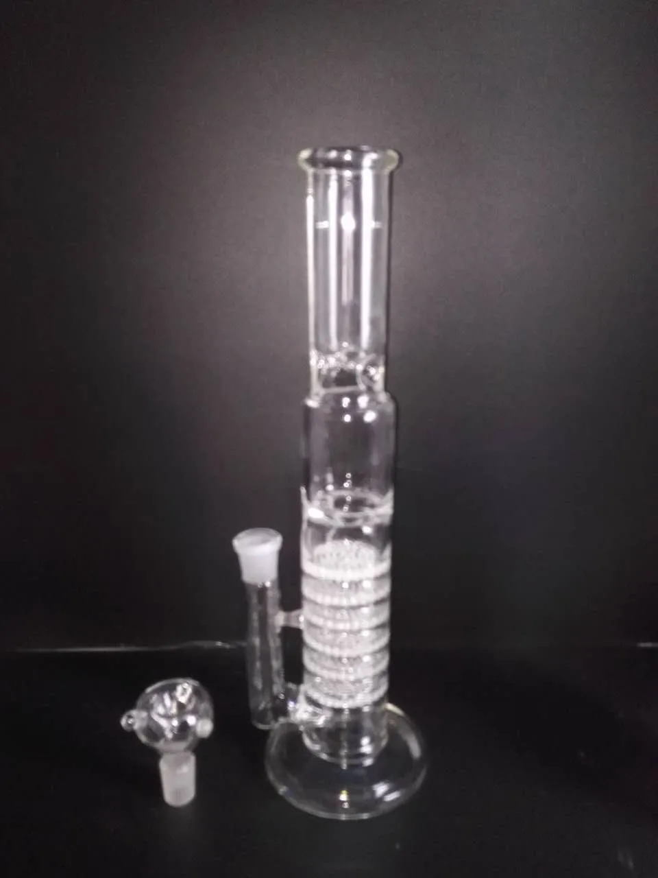 H38CM D:5CM. Glass bong Handy Water Pipe 7 Layer is blue