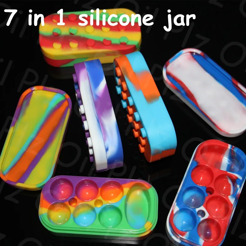 Boîtes en gros gros pots en silicone contenant 6 plus 1 contenant en silicone pour tuyau à main de cire 5240615