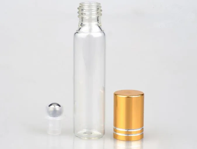 Perfume Bottles 10ML Transparent Glass Spray Bottle Empty Clear Refillable Perfumes Atomizer with Steel ball Portable Sample Vials b706