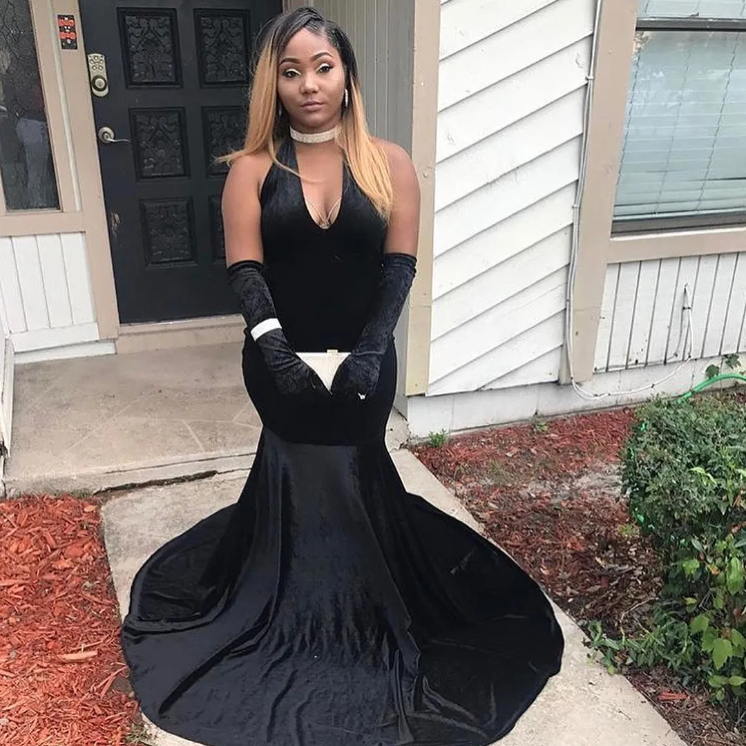 Crushed velvet on sale prom dress