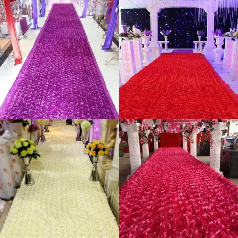 Nuovo arrivo di lusso centrotavola di nozze favori 3d rosa petalo tappeto corridore navata per la decorazione della festa nuziale forniture 12 colori