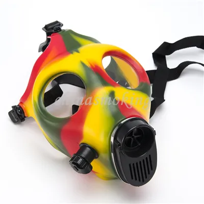 Gas Mask Hookah Only mask Water Pipes Sealed Acrylic Hookah Pipe Bong Filter High quality Solid and Colored Silicon Mask