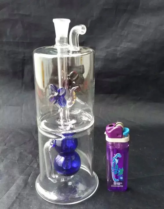 Bong in vetro con zucca floreale - pipa narghilè in vetro Gong in vetro - piattaforme petrolifere bong in vetro pipa narghilè in vetro - vaporizzatore vap