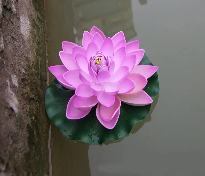 Künstliche schwimmende Lotusblumen, Gartenaquarium, schwimmender Lotus, Lotusbecken, künstliche Seerosen von Happytime