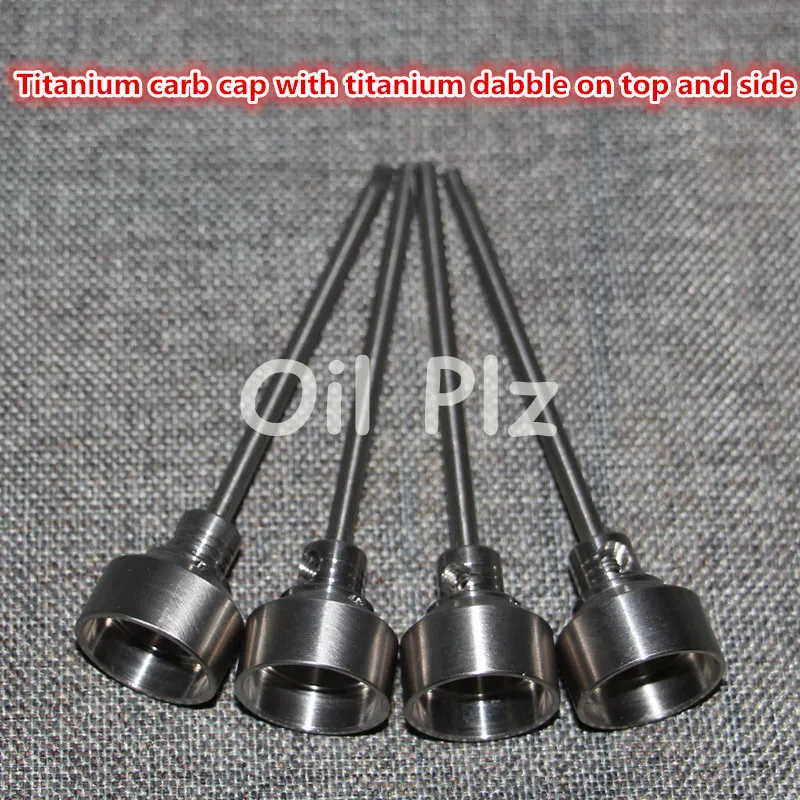 Narzędzia ręczne 1 Otwór Ti Carb Cap z płaską końcówką Dabber 14 18mm Titanium Dabbers Dogal Titanium Nails