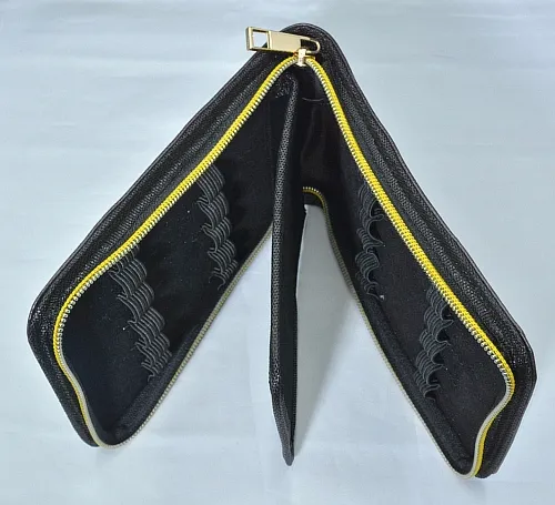 Bolsas de lápices de alta capacidad de cuero PU marrón negro con cremallera de alta calidad para bolígrafo pluma funcional conveniente pe7483276