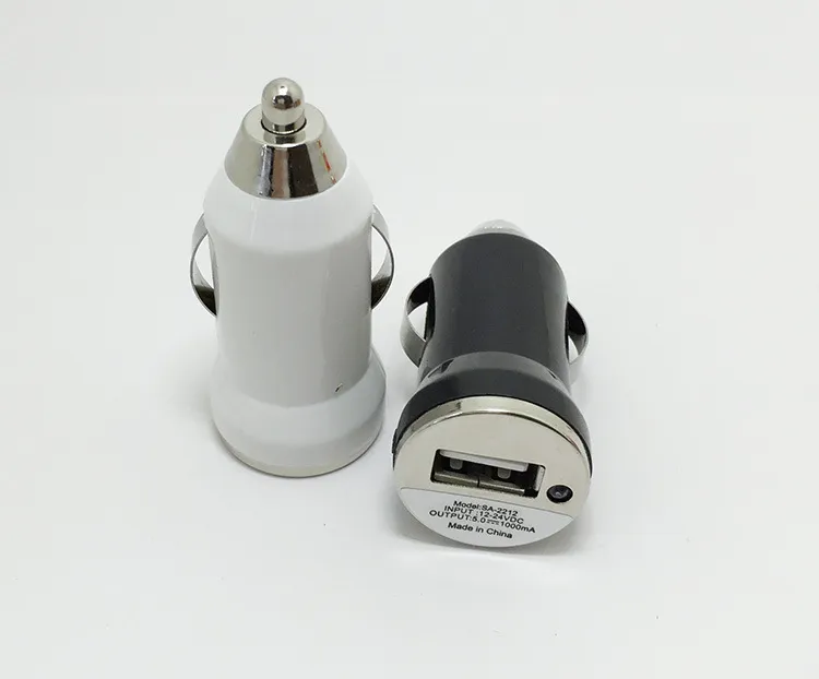 För iPhone 6 / 6S USB Billaddare Färgrik Bullet Mini Car Charge Portable Charger Universal Adapter 5V 1A för iPhone Samsung