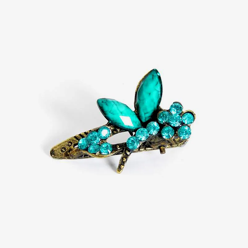 Nieuwe Mode Mini Haar Sieraden Vintage Kleurrijke Crystal Rhinestone Dragonfly Haarklemmen Klauw Haaraccessoires voor Dames Gift DHF235