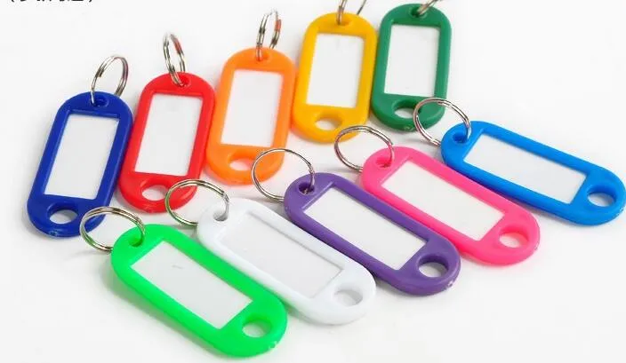 Cheap Wholesale Plastic Key ID Labels Tag Cards Ring Name Key Chains With Name Cards