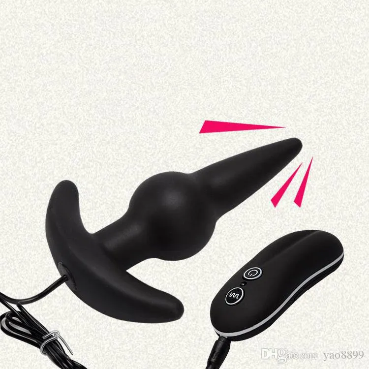 Afrodisia Vattentät vibrationsbutt Plug Black Color 10 Mode Silikon Anal Vibrator för manliga kvinnliga analsexleksaker Q66820269111699610