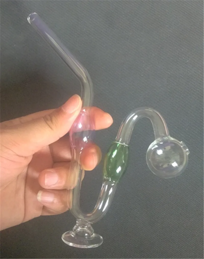 Colorful Snakelike Glass Pipes Bong Oil Burners 20cm Big thick Pyrex tobacco Water Pipes for Smoking Hookahs Pipe with Base