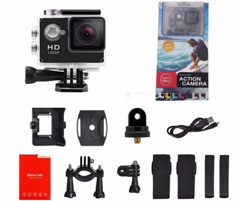 Copia più economica SJ4000 Mini fotocamera con schermo LCD da 2 pollici in stile A9 1080P Full HD Action Camera 30M Videocamere impermeabili Casco Sport DV