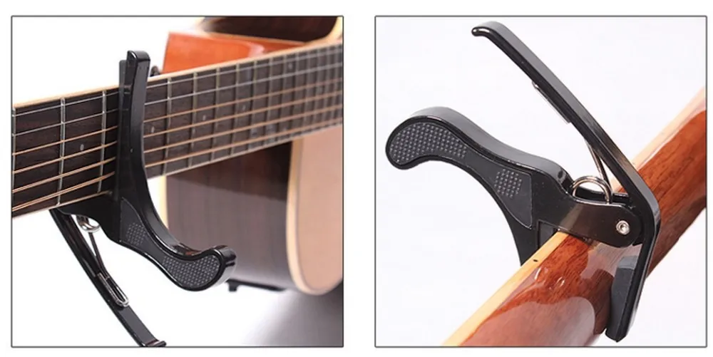 Czarny akustyczny gitara elektryczna gitara basowa CAPO Części gitarowe Akcesoria do instrumentów muzycznych