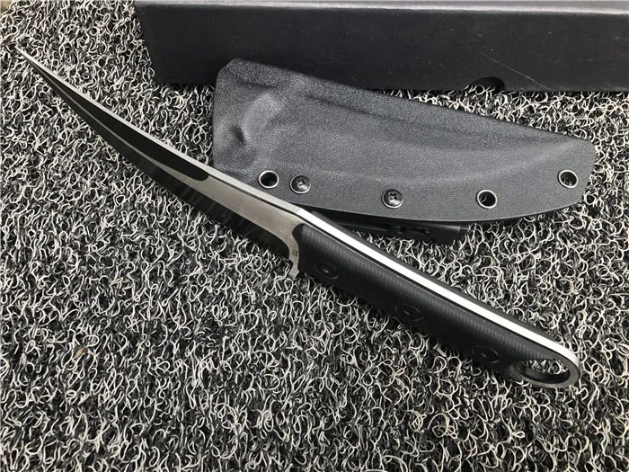 En Kaliteli Sabit Bıçak Pala Bıçak D2 Titanyum Bıçakları CNC Siyah G10 Kolu Karambit Pençe Bıçaklar Açık Kamp Taktik Dişli