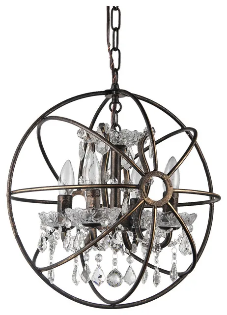 Pendant Lights Crystal Pendant Chandeliers Soft Industrial Style Iron ...
