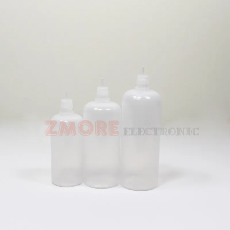 60 ml 100 ml 120 ml elektronik ECIG Liquid Bottles Plast Droper genomskinlig PE Tom E Juice Bottle Colorful Child Proof Caps Lon9591457