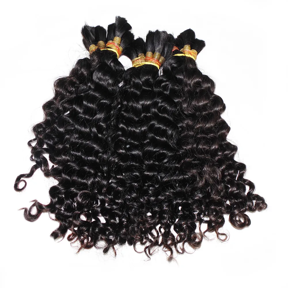 Factory Direct Loose Deep Wave Bulk Hair 3 BundlesWeave Good Hair Braid Peruvian Human Hair