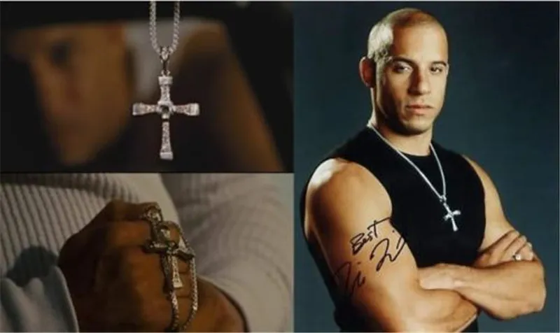 De snelle en de woedende Dominic Toretto's Cross Chain Zilveren Hanger Kettingen Mode-sieraden Kettingen Charm Christian Cross-sieraden