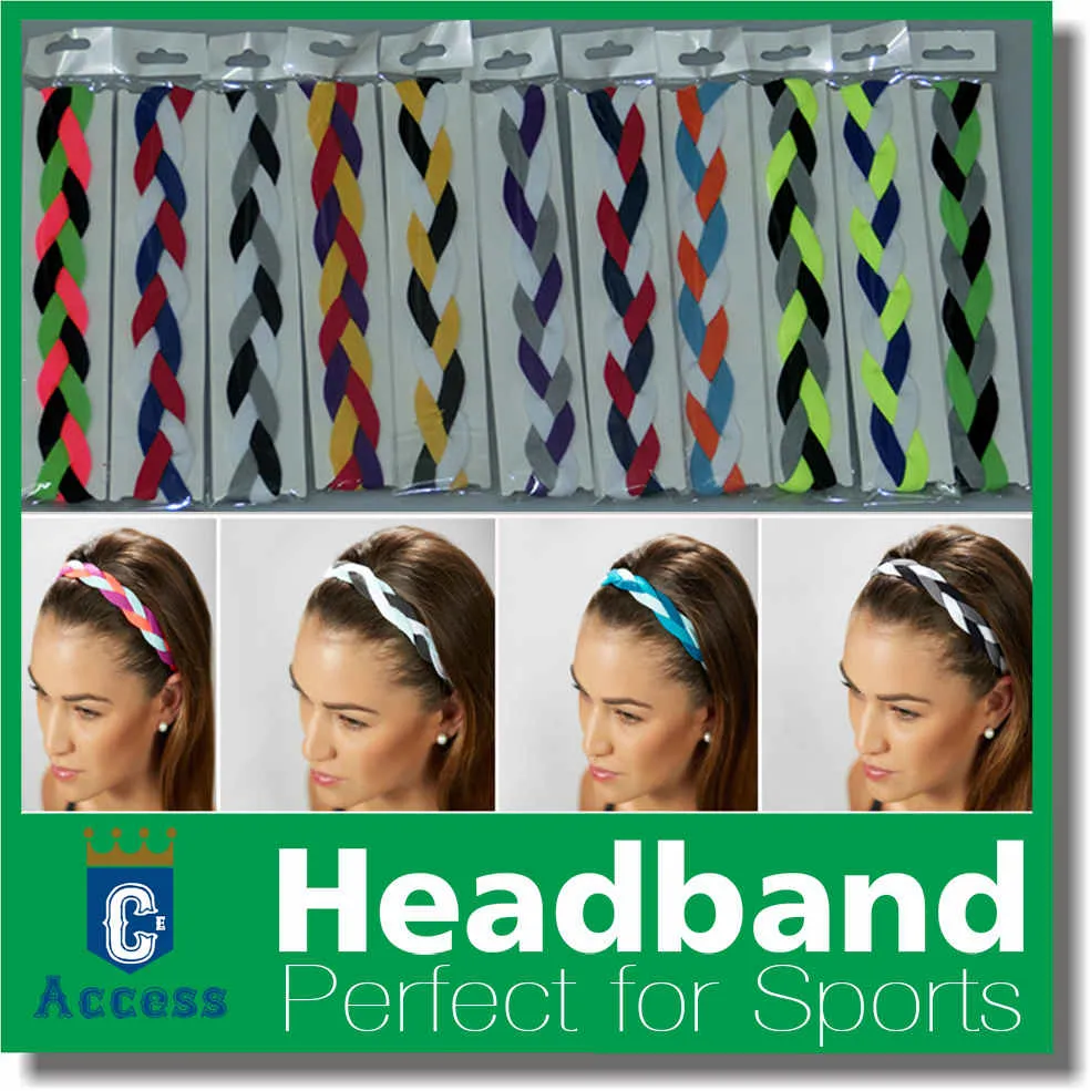 New Arrival Braided Non Slip Sports Headband Opaski Grip Anti-Grip Trzymaj oczy na nagrodę