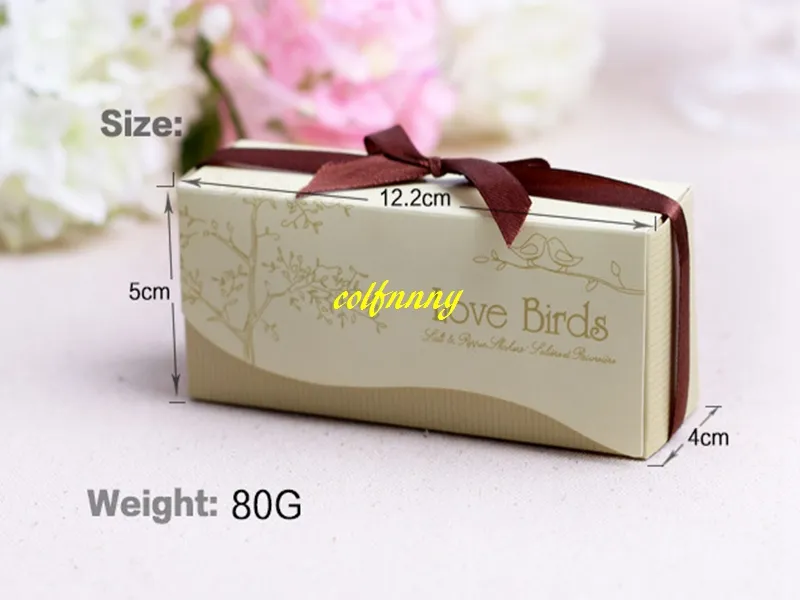 50 par / partia Szybka Wysyłka Ceramika Love Bird Salt Pepper Shaker Prezenty Ślubne Dla Gości Articulos de Fiesta Weding Pamiątkowe