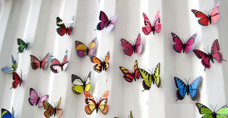 Mariposas artificiales 3d coloridas mariposas artificiales artesanía ficticia fiesta de boda decoración Floral mariposas de plumas decoración de mariposas