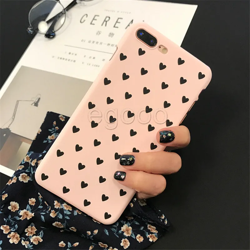 Ultra Dunne Lovely Love Cute Phone Case Frosted Hard Drop Defender Cove voor iPhone 11 PRO MAX XR XS MAX 8 7 6 6S PLUS