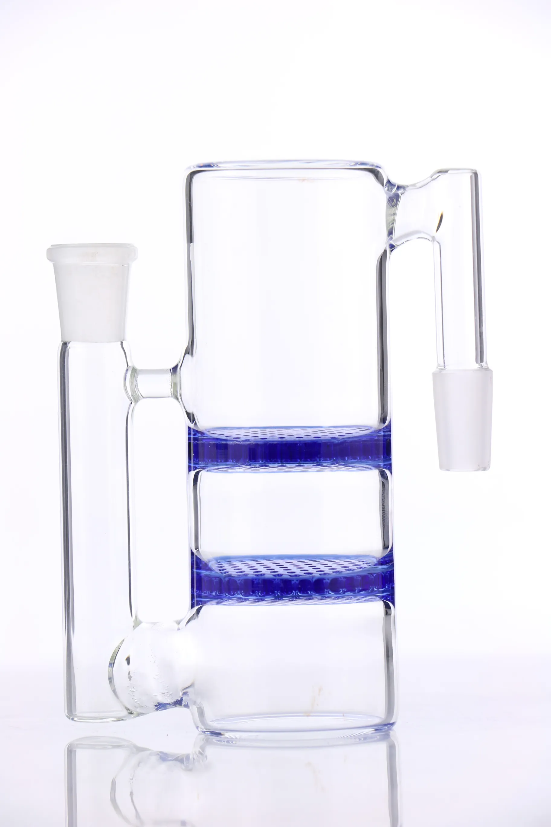 Szkło Bong Ashcatcher Akcesoria do palenia Dwa Honeycombs Prec Precolooler 14mm 18mm Złącze do wodnych Bongs 2layers