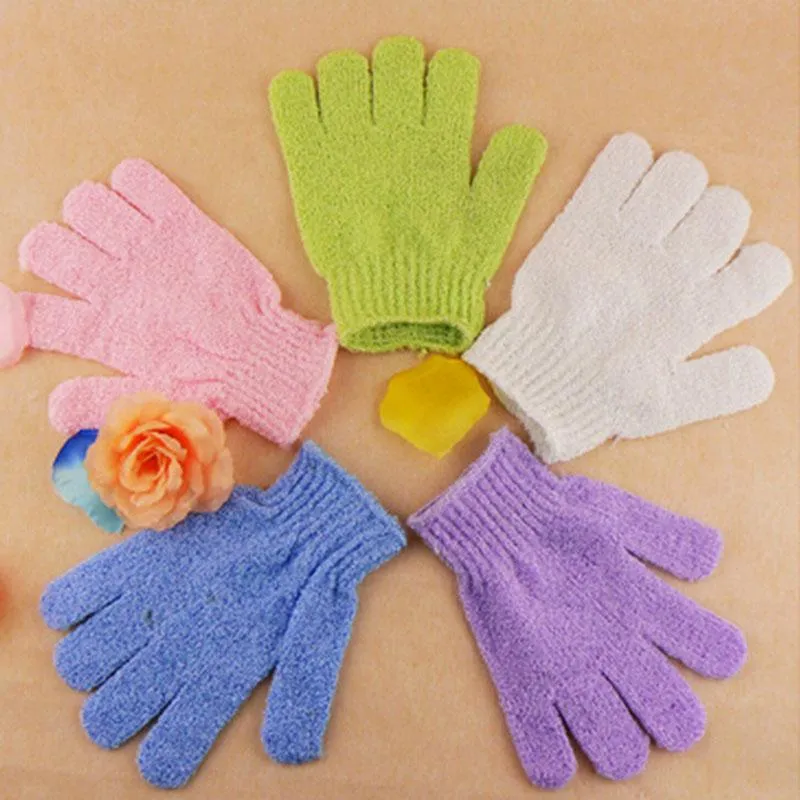 Mitt Dusch Bad Exfoliating Bad Duschhandske för Peeling Exfoliating Mitt Glove Fem Fingrar Scrubber Spong Bath Gloves Spa Skum