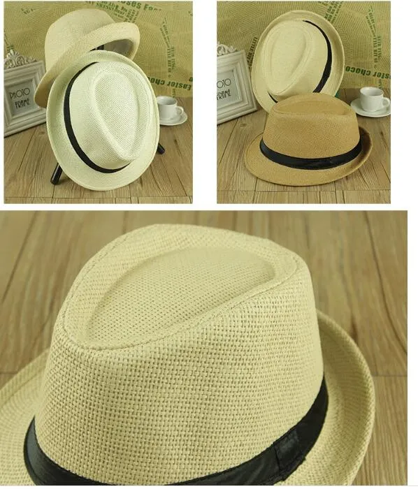 Vogue Uomo Donna Cappello di paglia Morbido Estate Fedora Panama Cappelli all'aperto Tettarelle Cappellino Colori Scegli Viaggi Ombra Cappello Ombreggiatura Spiaggia