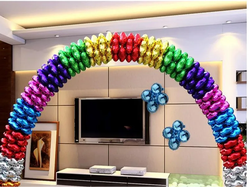 Party levererar 18inch aluminiumfolie ballonger bladklöver Baloes byggnad kolumn båge för bröllopsinredning