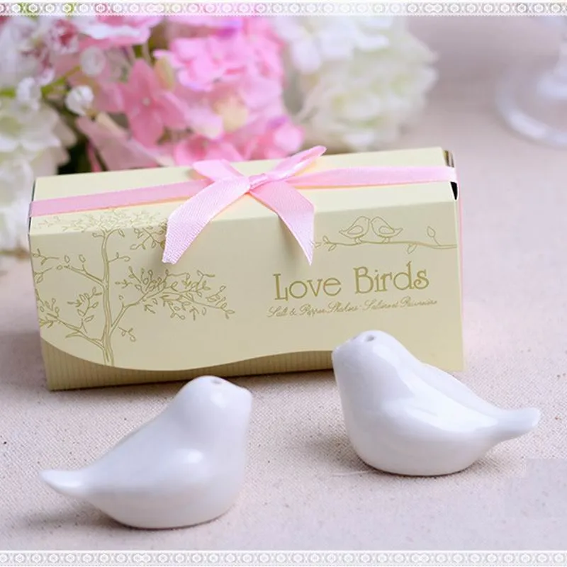 Spice Tools Ceramic Love Birds Salt and Pepper Shaker Party Wedding Favors