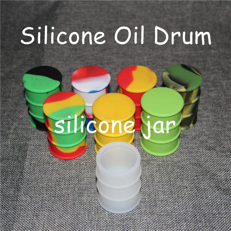 20 pz DHL libera la nave 26 ml scatole di barattoli di silicone tamponare contenitori di cera concentrati vasetti multi colori olio di silicone drum barrel rigs