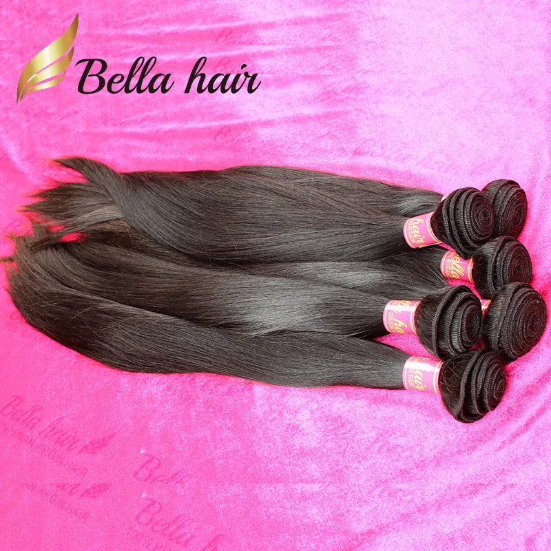 Bella Hair 11A Double Weft One Donor Brazilian 100% Virgin Human Hair Bundles Peruvian Straight Weave Unprocessed Raw Indian Extensions