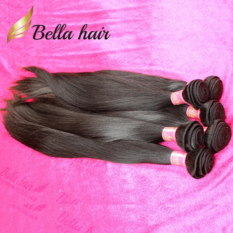 Bella Hair 11a Double Weft One Donor Brazilian 100 Virgin Hoaf Bundlesペルーストレート織りの未処理の生のインド5493916