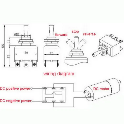 6-Pin Alternar DPDT DC Moto Reversa ON-OFF-ON Interruptor 15A 250 V Mini Interruptor Cap B00190 BARD