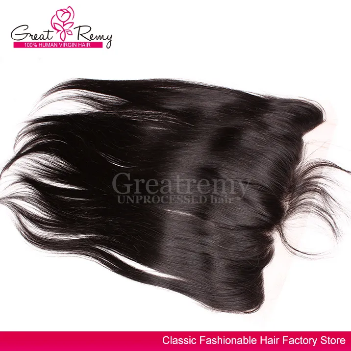 Greatremy® Virgin peruana Lace frontal Closures Hetero 13x4 gratuito / Médio / 3 Parte cheia do laço frontal 100% não processado Virgin do cabelo humano