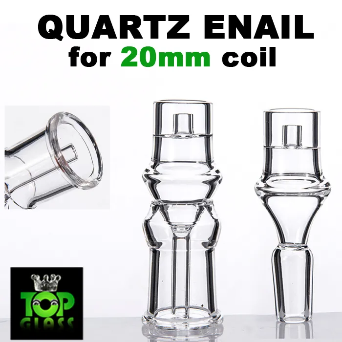 Wholesale Quartz Enail Electronic Domeless Quartz Nail 14mm Or 19mm Male Female Joint For 20mm Heating Coil With Inner Tube