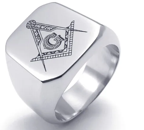 Масон из нержавеющей стали Masonic Men Ring буква G Ювелирные Изделия Cool Корейский стиль моды оптом горячая новая вечеринка подарок