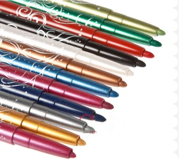 도매 핫 MN 자동 Plasitc 반짝이 아이 라이너 립 라이너 12 색 메이크업 도구 # CZP16