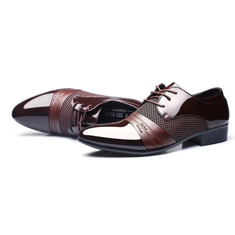 Chaussures habillées pour hommes chaussures plates d'affaires pour hommes noir marron respirant bas hommes chaussures de bureau formelles grande taille