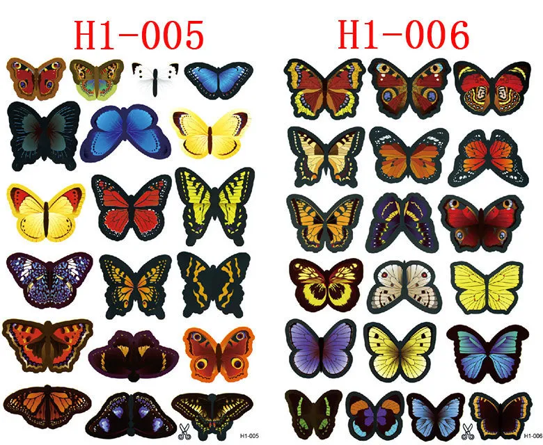 3D-Schmetterling-PVC-Wandaufkleber, 19-teiliges Set, Heimdekoration, Simulations-Schmetterlings-Wandaufkleber, 8 Gruppenfarben, Wandaufkleber